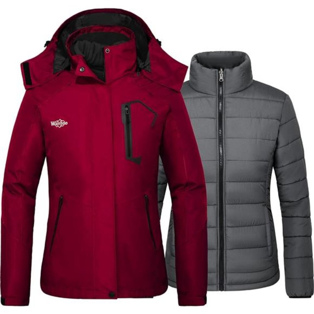 Women's 3in1 Waterproof Ski Jacket Mountain Snowboarding Jacket Winter Snow Coat